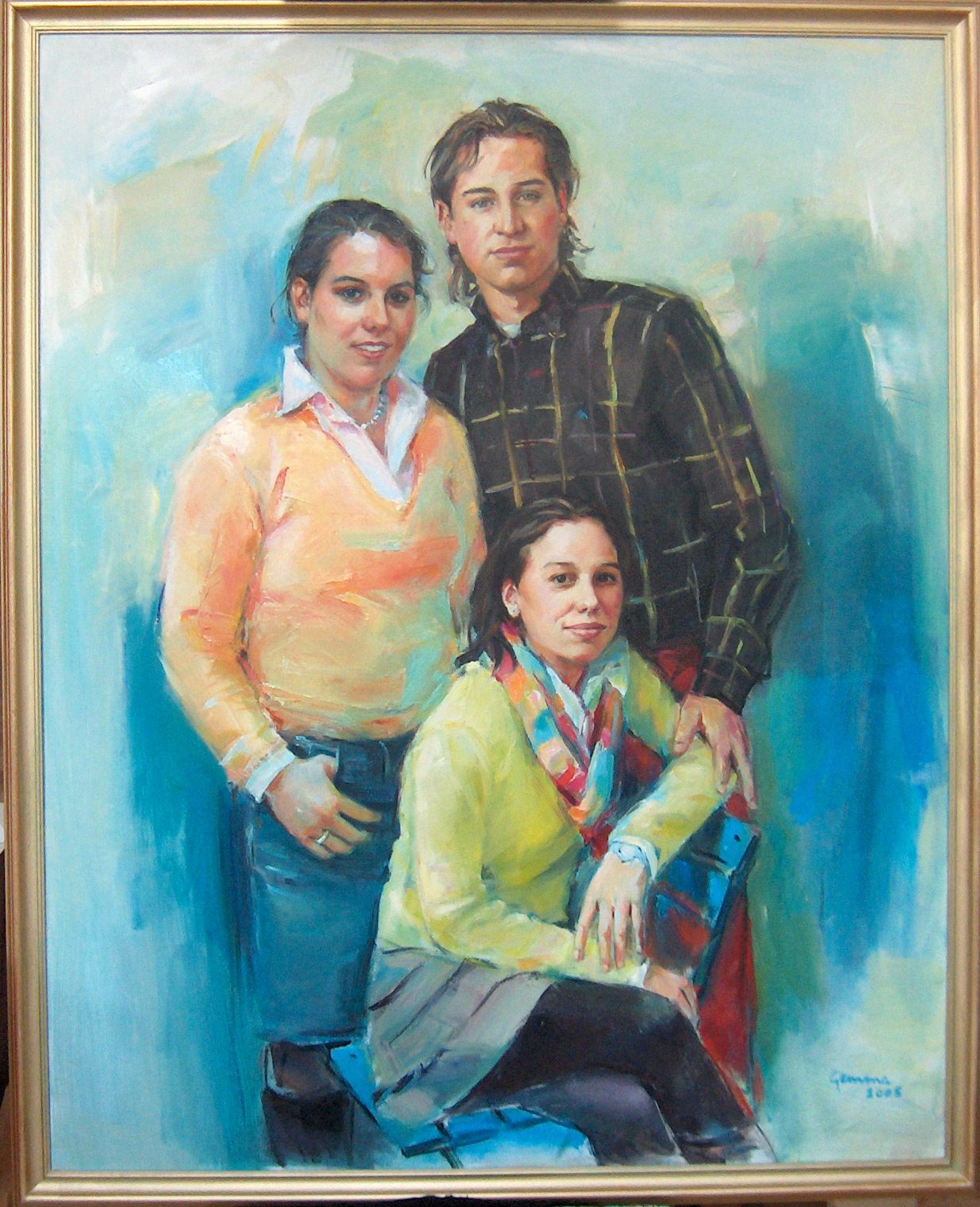 Suzanne, Jasper & Frederieke — Olieverf